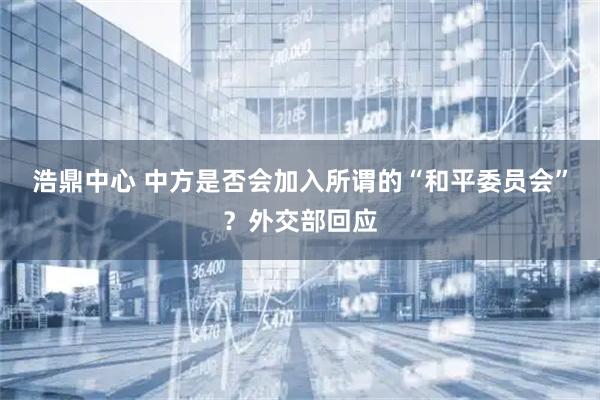 浩鼎中心 中方是否会加入所谓的“和平委员会”？外交部回应